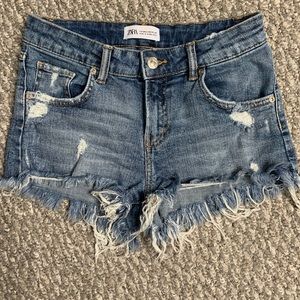 Zara blue jean shorts